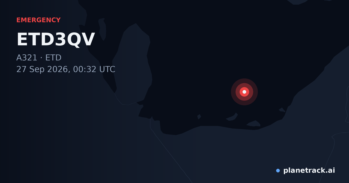 Map of where ETD3QV's emergency: squawk 7500 happened