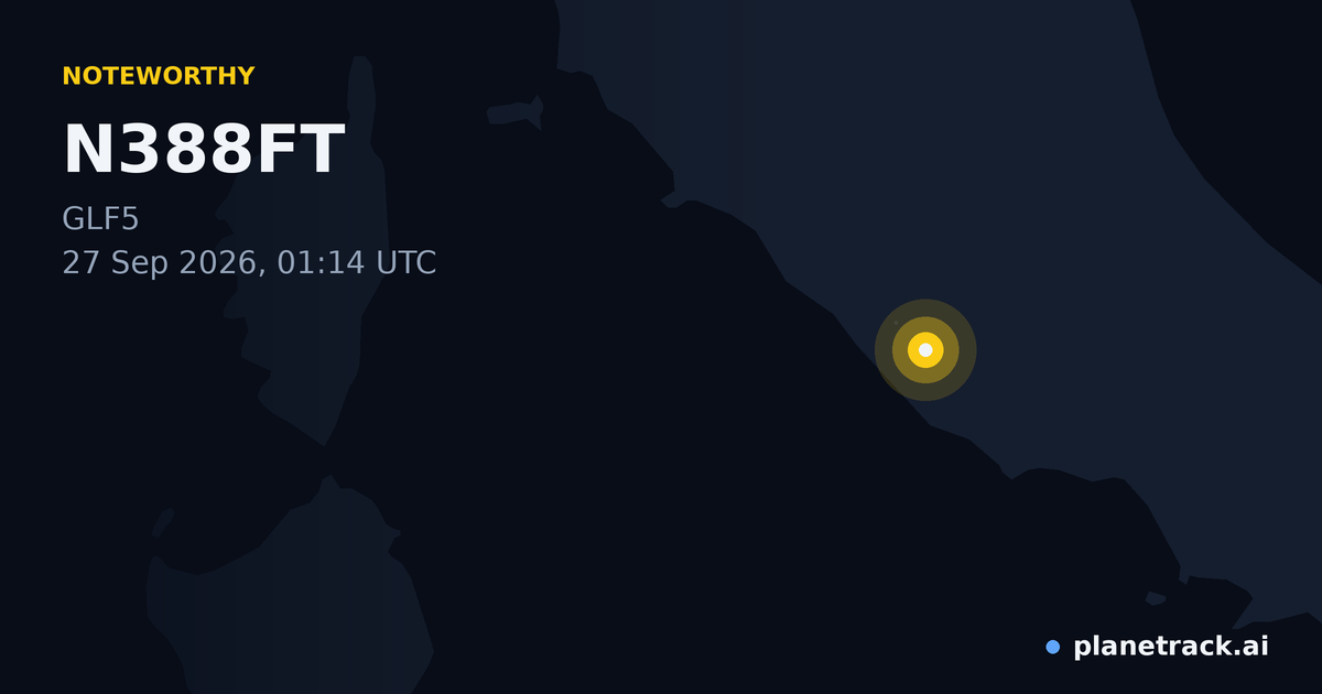 Map of where N388FT's special aircraft happened