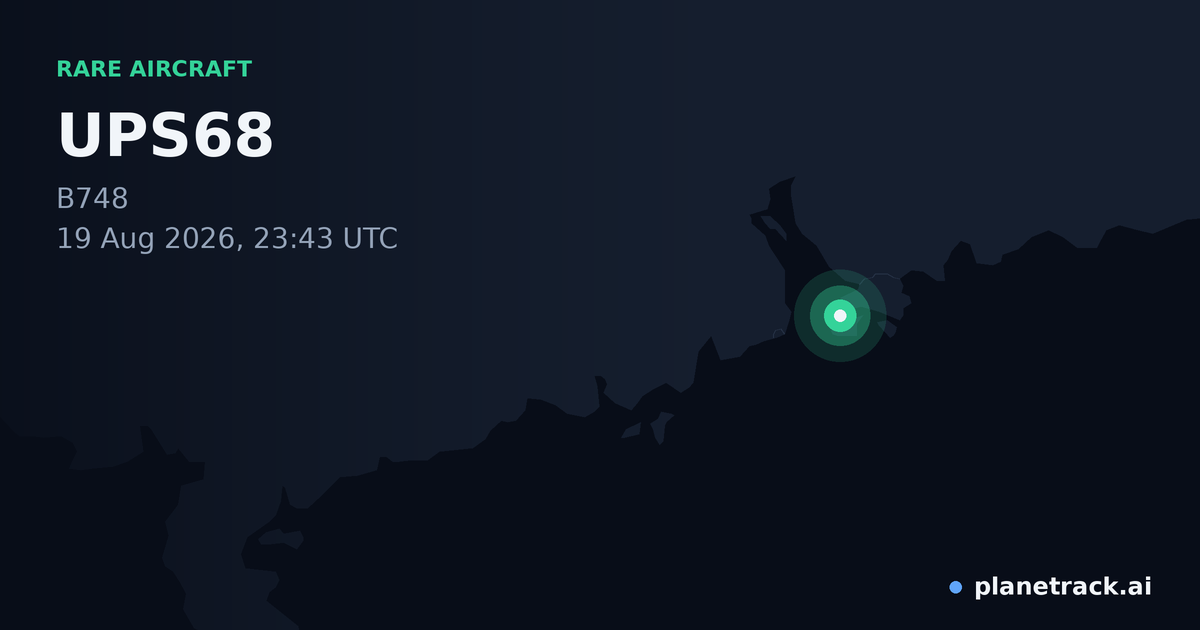 Map of where UPS68's rare aircraft happened