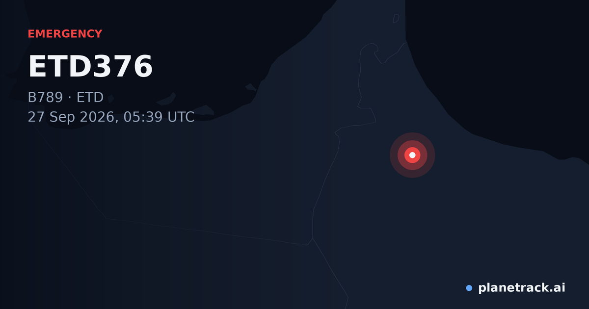 Map of where ETD376's emergency: squawk 7600 happened
