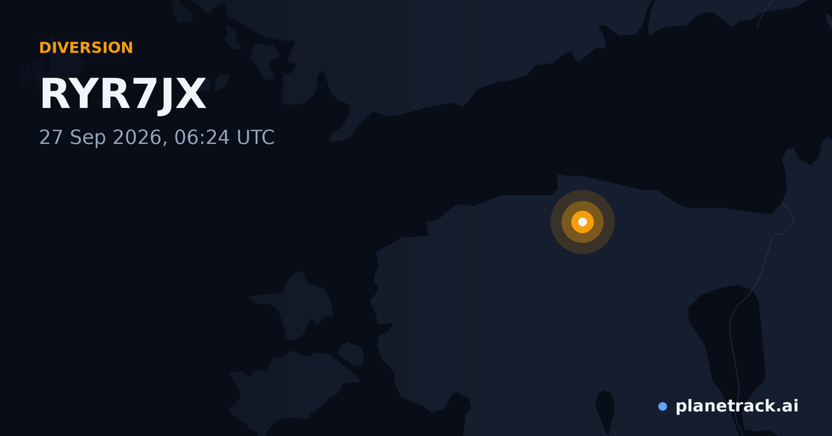 Map of where RYR7JX's diversion happened