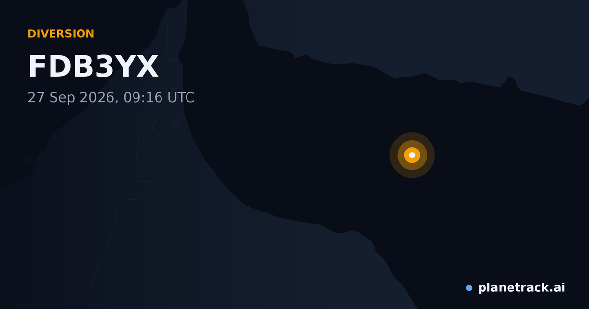 Map of where FDB3YX's diversion happened
