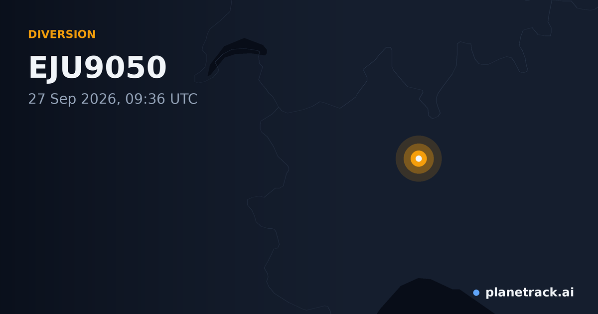 Map of where EJU9050's diversion happened