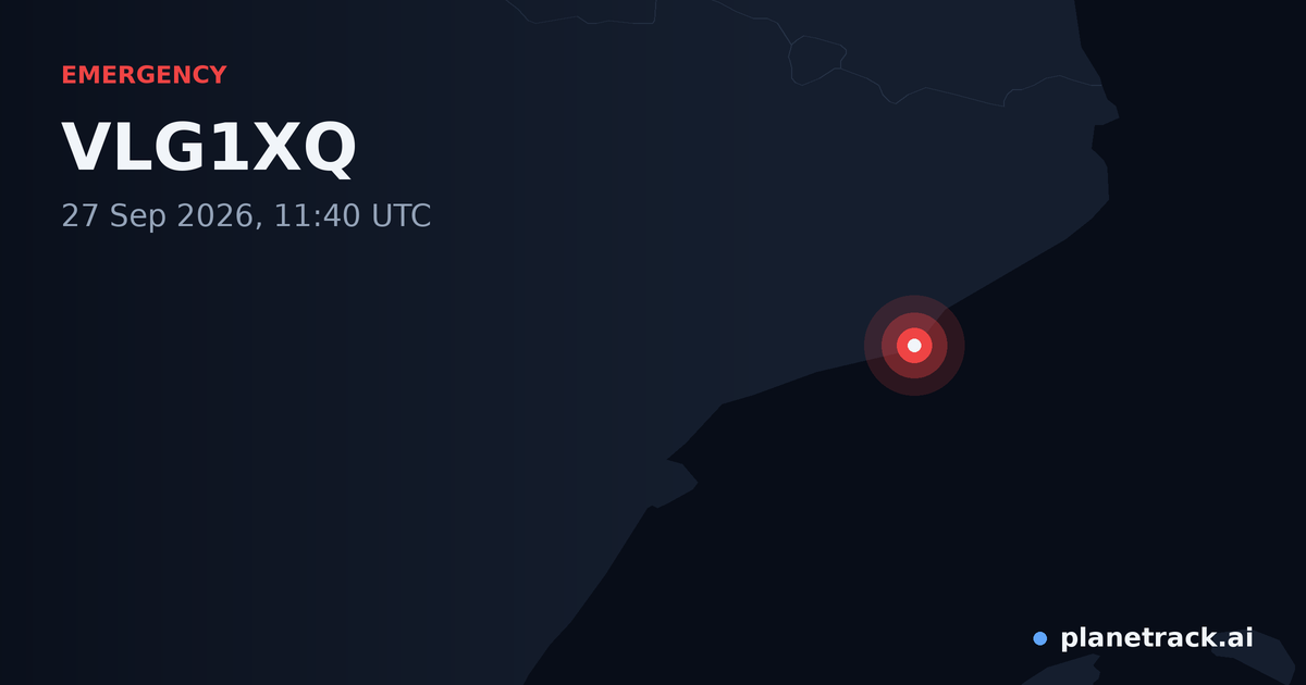 Map of where VLG1XQ's emergency: squawk 7600 happened