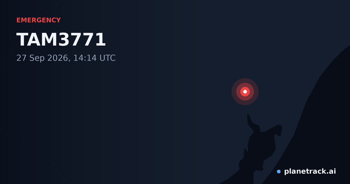 Map of where TAM3771's emergency: squawk 7600 happened