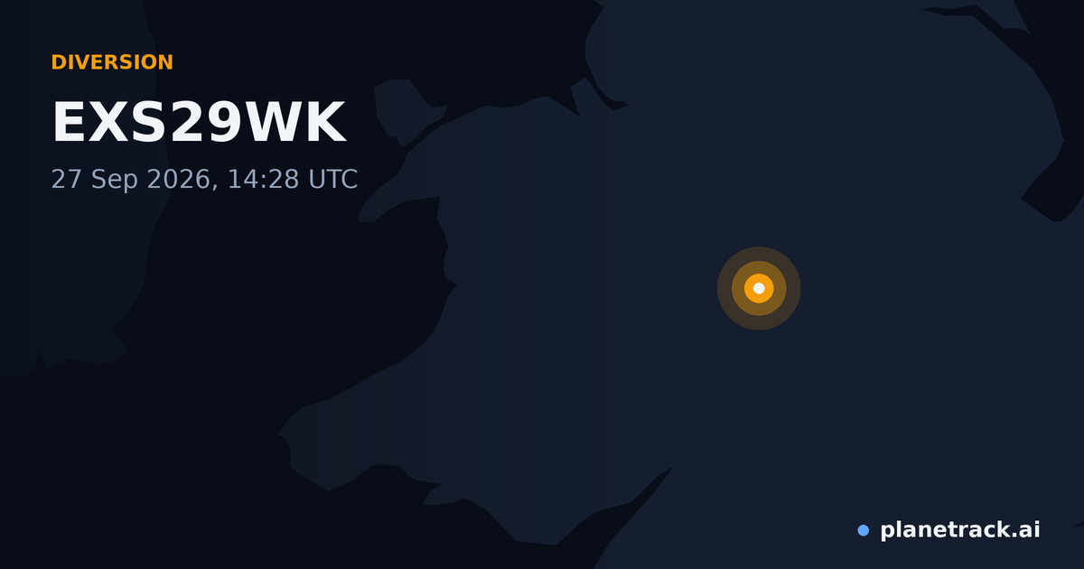 Map of where EXS29WK's diversion happened