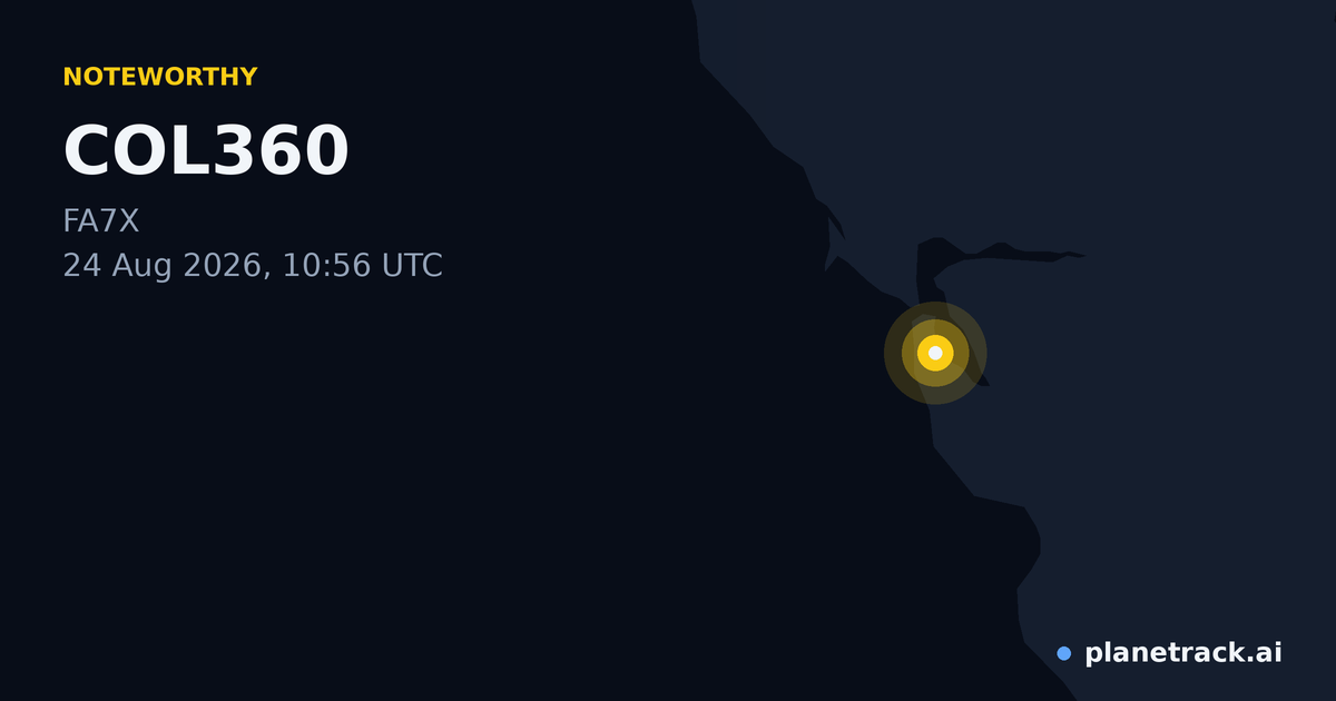 Map of where COL360's special aircraft happened