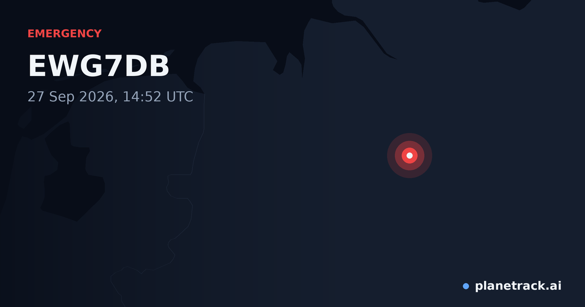 Map of where EWG7DB's emergency: squawk 7500 happened