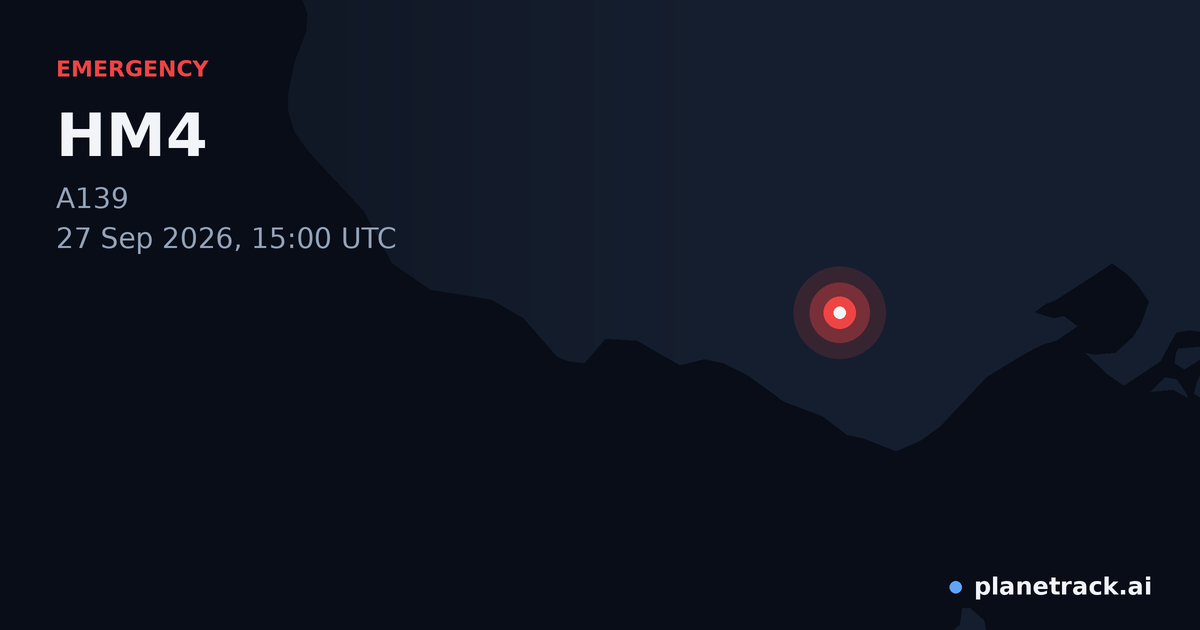 Map of where HM4's emergency: squawk 7700 happened