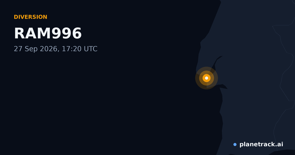 Map of where RAM996's diversion happened