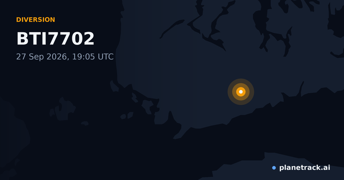 Map of where BTI7702's diversion happened