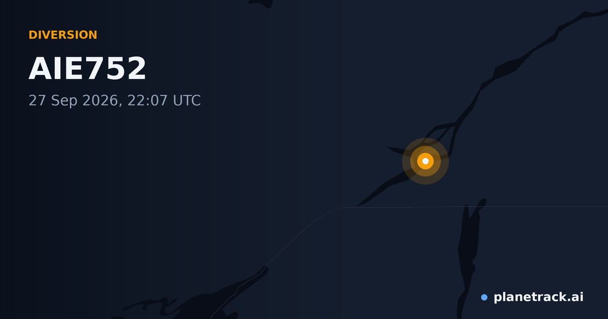 Map of where AIE752's diversion happened