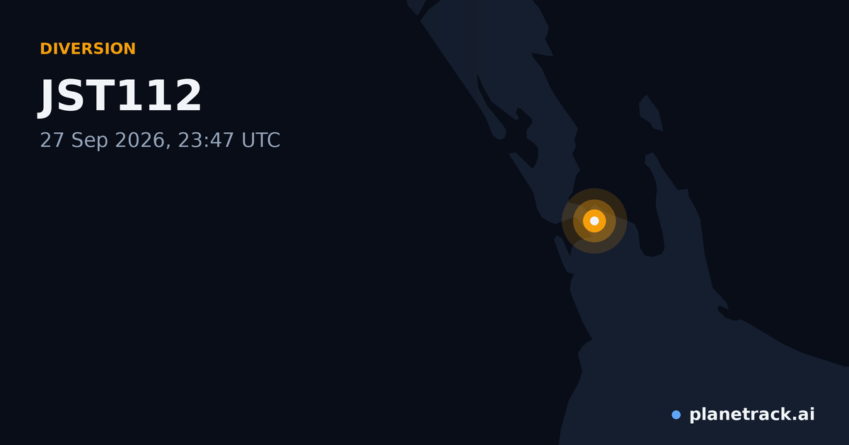 Map of where JST112's diversion happened